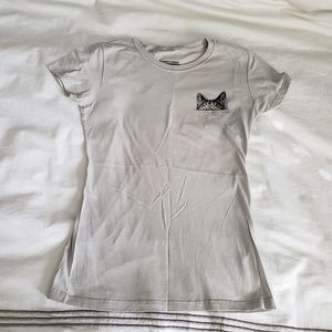 Designs by Humans Pocket Cat Tee/T-Shirt, M/L